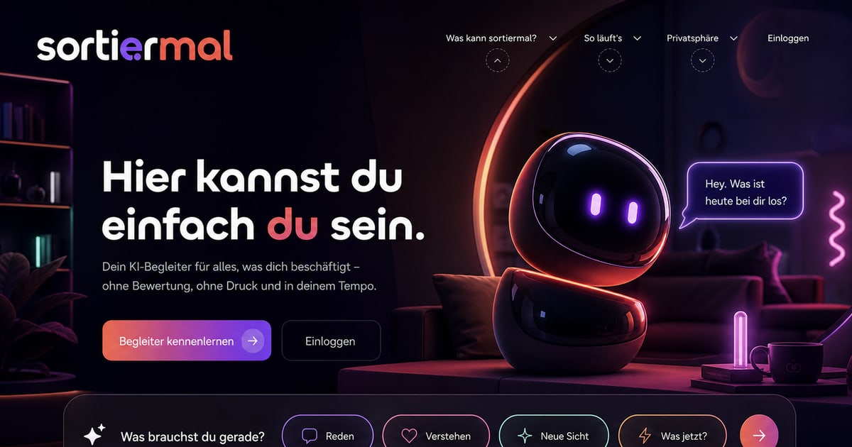 Virtueller sortiermal-Begleiter in einem gemütlichen digitalen Raum